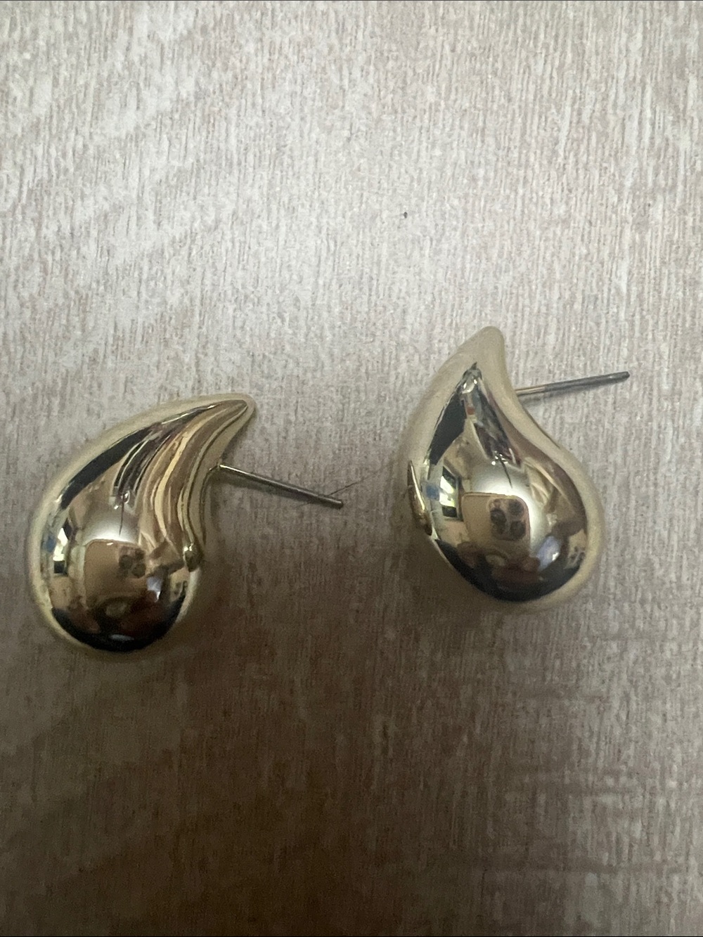Gold Teardrop Stud Earrings